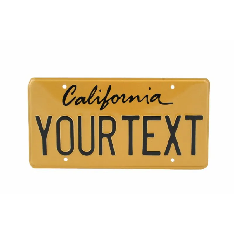 रेट्रो उभरा हुआ नंबर लाइसेंस प्लेट